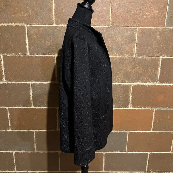 Chico's Quilted Black Career Blazer Jacket Women's Size M Medium - Picture 4 of 8